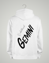 SWEAT À CAPUCHE UNISEXE / GEMINI BLANC&NOIR
