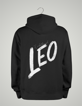 SWEAT À CAPUCHE UNISEXE / LEO NOIR ET BLANC