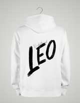 SWEAT À CAPUCHE UNISEXE / LEO NOIR ET BLANC