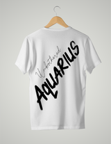 UNISEX T-SHIRT/ BLACK & WHITE AQUARIUS UNBOTHERED