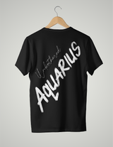 UNISEX T-SHIRT/ BLACK & WHITE AQUARIUS UNBOTHERED