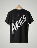 UNISEX T-SHIRT/ BLACK & WHITE ARIES UNBOTHERED