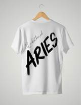 UNISEX T-SHIRT/ BLACK & WHITE ARIES UNBOTHERED