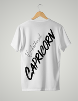 UNISEX T-SHIRT/ BLACK & WHITE CAPRICORN UNBOTHERED