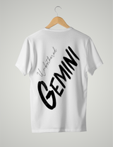 UNISEX T-SHIRT/ BLACK & WHITE GEMINI UNBOTHERED